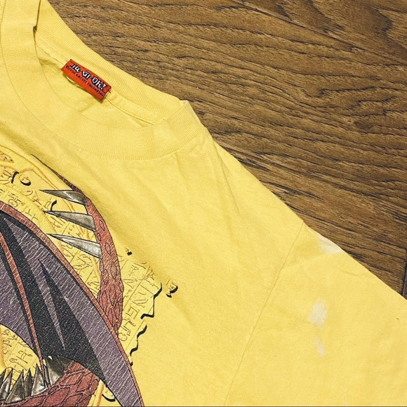 Vintage 1996 yu gi oh shirt Yellow Shirt Age 10-11 Youth Rare Unique - Picture 6 of 6